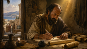 Apostle Paul writes 50 AD Chatgpt image
