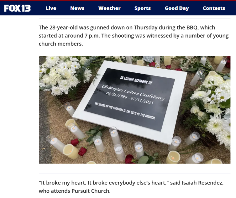 Fox 13 news report seattle gunned shot martyr