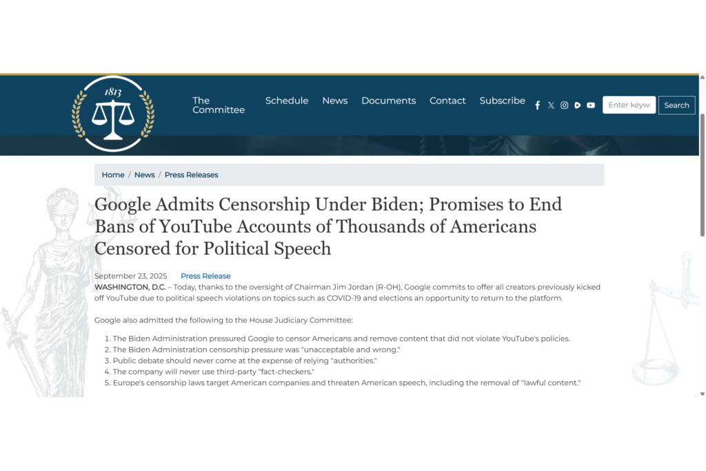 https://judiciary.house.gov/media/press-releases/google-admits-censorship-under-biden-promises-end-bans-youtube-accounts