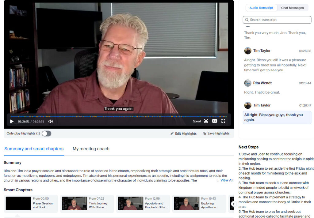 Zoom Recording - Tim Taylor on Present Day Apostles