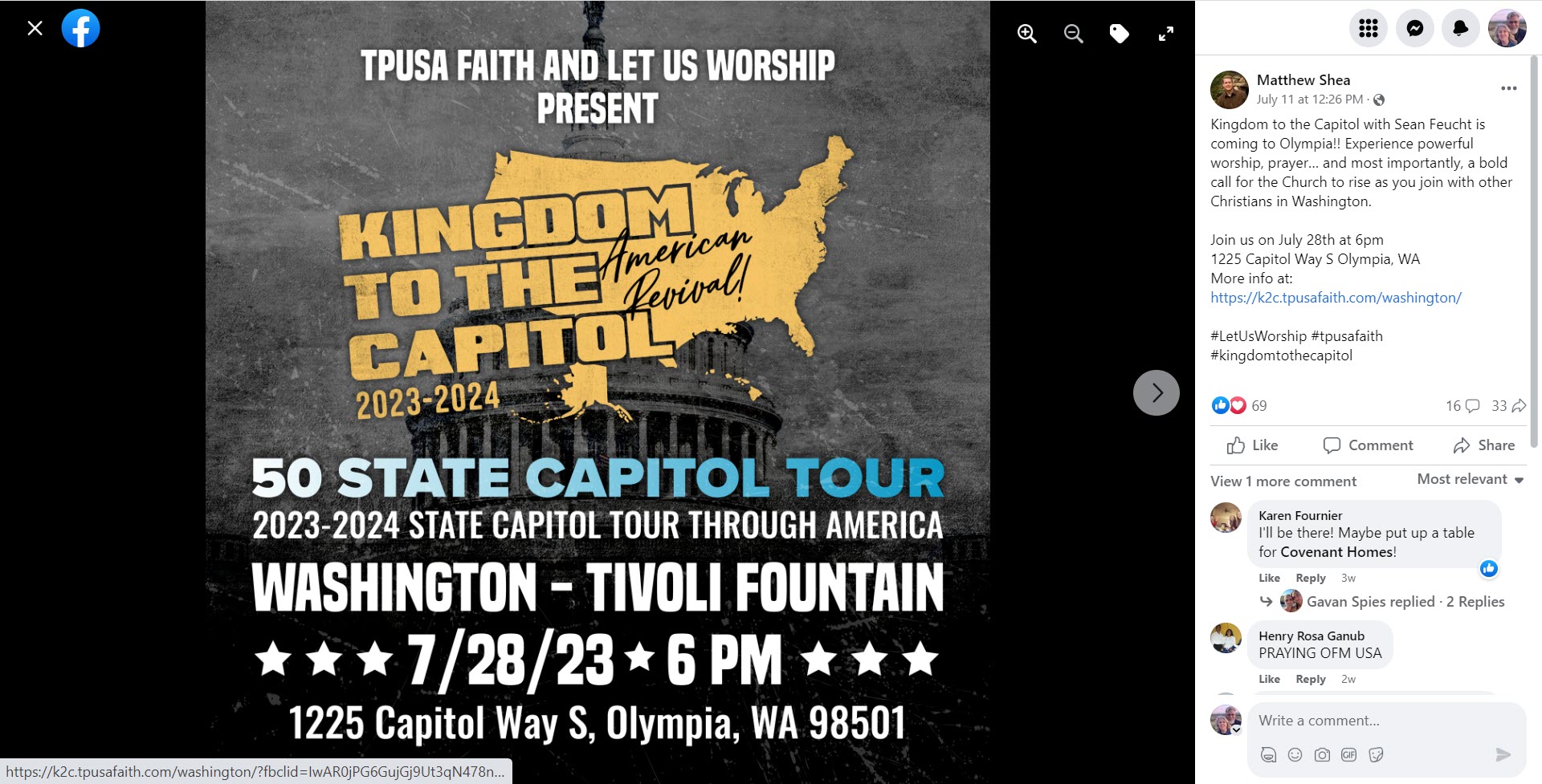 Washington State Prayer Targets August 2023