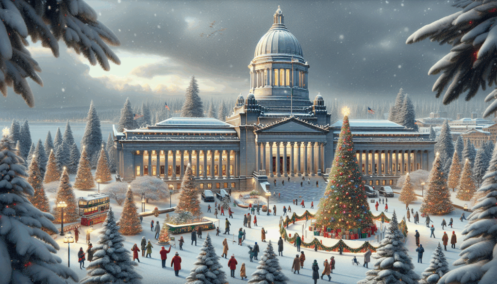 Washington State Capitol AI generated Christmas view TechSmith subscription