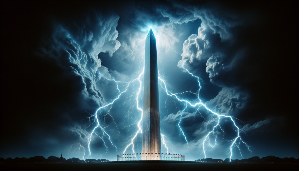 lightning washington monument AI generated by techsmith sub
