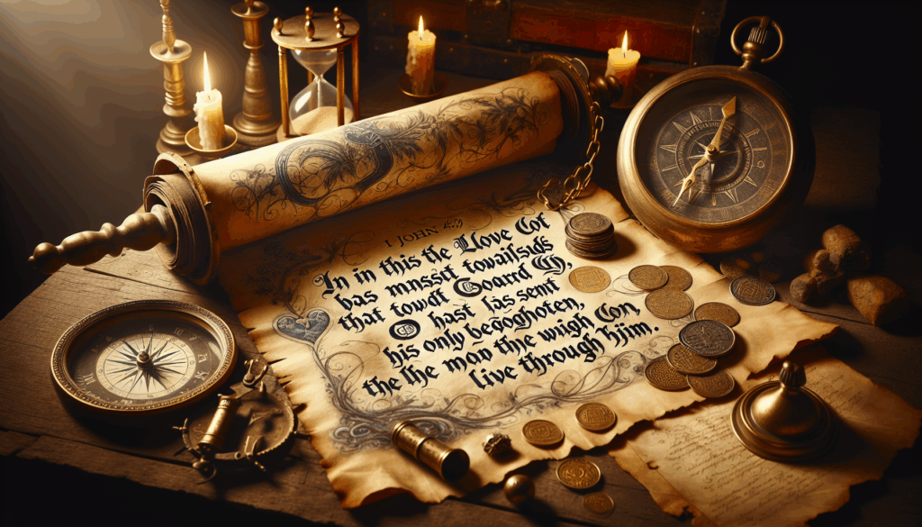 1 John 4:9 scroll and God giving His Son that we might live strategic giving